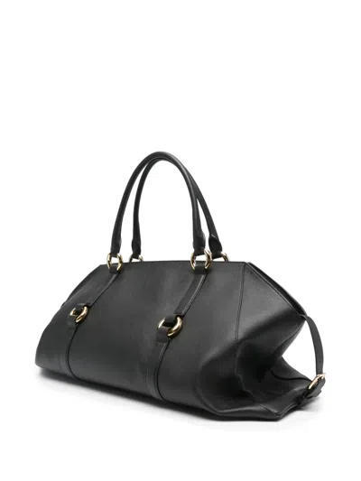 Alexander Mcqueen Mcqueen Medium Farringdon Leather Satchel In Black