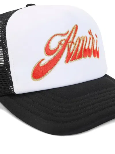 Amiri Structured Black Cap With Embroidered Logo In White
