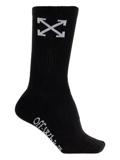 Off-white Medium Socks With Arrow Pattern In Black