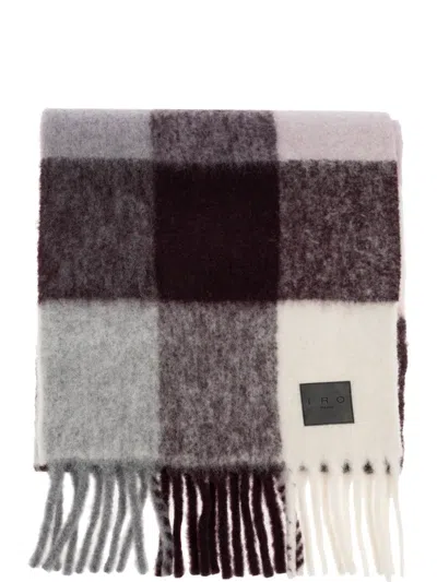 格纹流苏边围巾