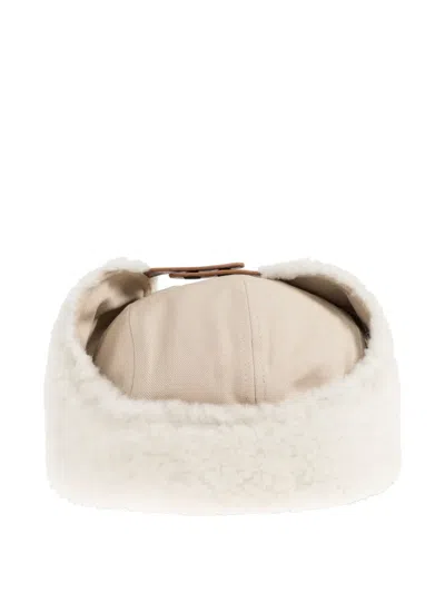 Kenzo Fleece-trimmed Baseball Cap In Neutral