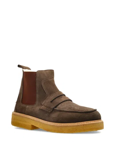 Inuikii Penny-strap Suede Boots In Brown