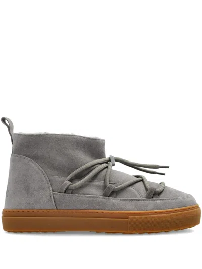 Inuikii Lace-up Suede Boots In Gray