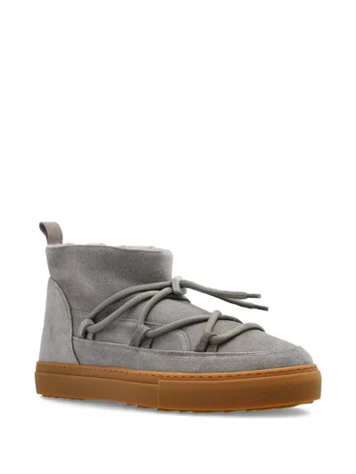 Inuikii Lace-up Suede Boots In Gray