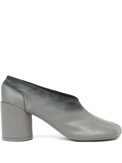 Mm6 Maison Margiela Stylish Block Heel Round Toe Pumps In Gray