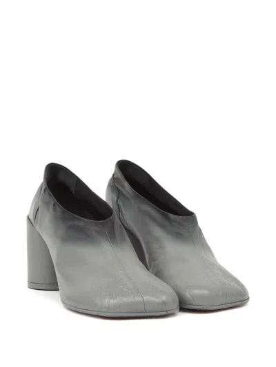 Mm6 Maison Margiela Stylish Block Heel Round Toe Pumps In Gray