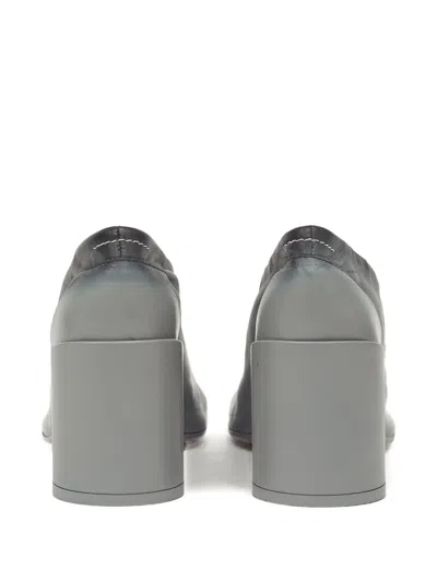 Mm6 Maison Margiela Stylish Block Heel Round Toe Pumps In Gray