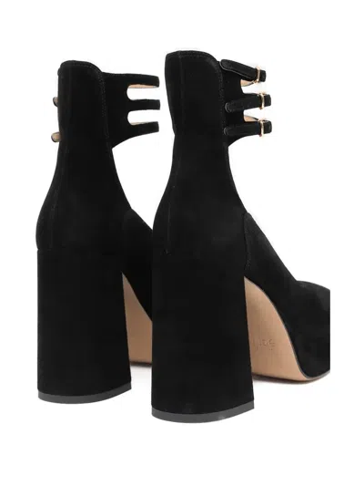 Chloé Loti Suede Platform Block-heel Pumps In Black