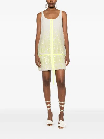 Gemy Maalouf Sequin-embellished Minidress In White