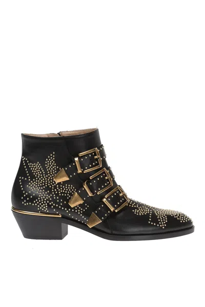 Chloé Women Susan Leather Boots In Black