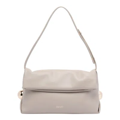 Liu •jo Adjustable Strap Foldover Flap Shoulder Bag In Neutral
