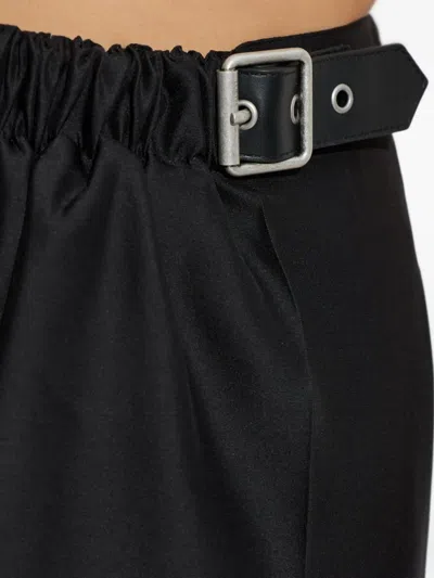 Loewe Belted Trousers In Wool And Silk In Black