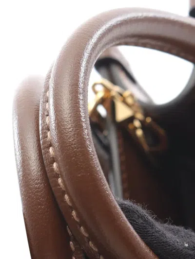 Pre-owned Gucci 2016-2025 Mini Gg Supreme Interlocking G Satchel In Brown