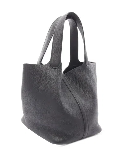 Pre-owned Hermes 2021 Clemence Picotin Lock 22 Handbag In Black