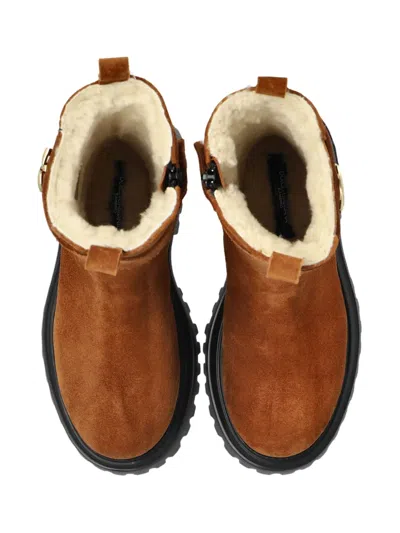 Dolce & Gabbana Dg Leather Ankle Boots In Multi