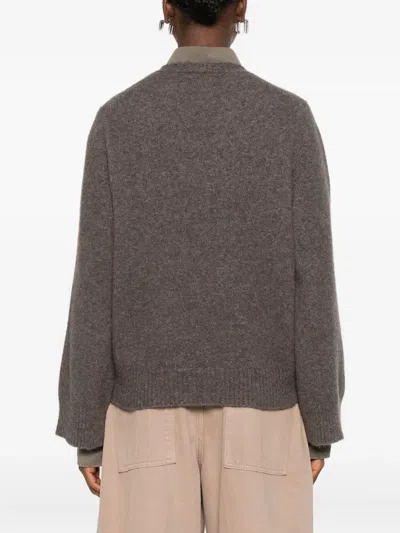 Boboutic Round-neck Balloon-sleeve Sweater In Brown