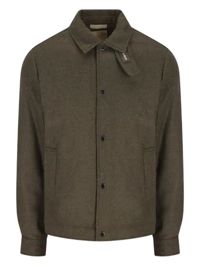 Woolrich Adjustable Waist Overshirt Pockets In Green