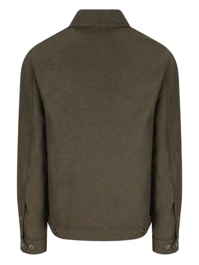 Woolrich Adjustable Waist Overshirt Pockets In Green