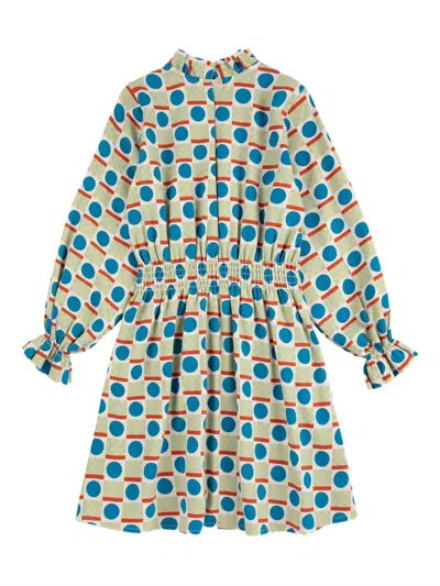 Bobo Choses Ruffled Geometric-print Dress In Multi
