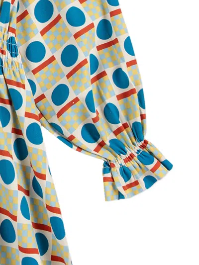 Bobo Choses Ruffled Geometric-print Dress In Multi