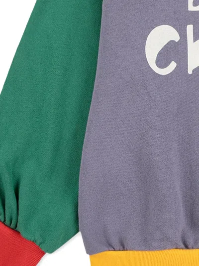 Bobo Choses Logo Cotton Sweatshirt In Blue