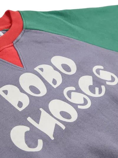 Bobo Choses Logo Cotton Sweatshirt In Blue