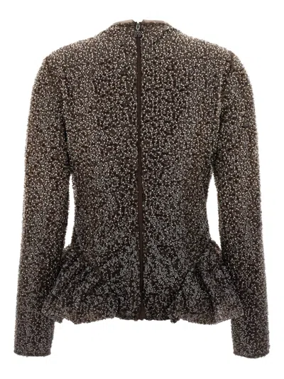 Rotate Birger Christensen Top Rotate Woman Color Beige In Gray