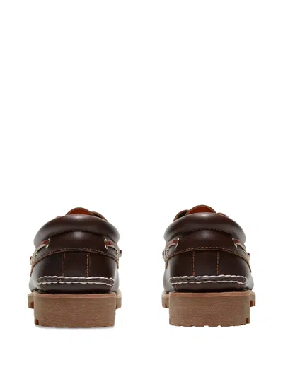 Timberland Boat Shoes Authentic 3-eye Lug Handsewn Marrone In Brown