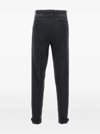 Incotex Check-pattern Trousers In Black