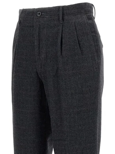 Incotex Check-pattern Trousers In Black