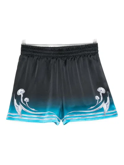 Casablanca Mushroom-print Elastic-waist Shorts In Multi