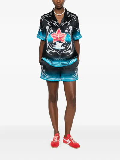 Casablanca Mushroom-print Elastic-waist Shorts In Multi