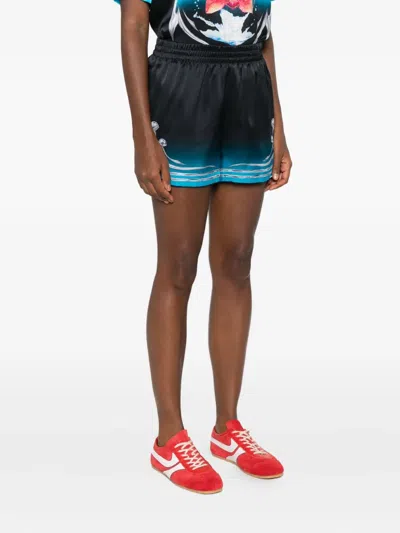 Casablanca Mushroom-print Elastic-waist Shorts In Multi