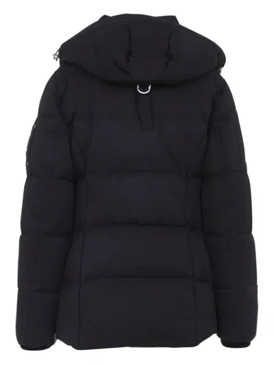 Moose Knuckles Padded Black Jacket With High Collar And Detachable Hood