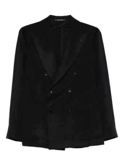 Tagliatore Double-breasted Wool Jacket In Black