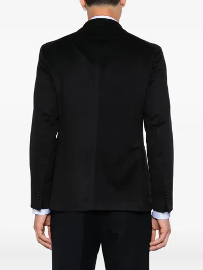 Tagliatore Double-breasted Wool Jacket In Black