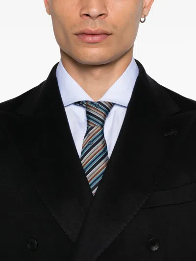 Tagliatore Double-breasted Wool Jacket In Black
