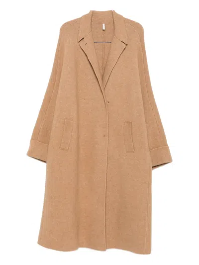 Boboutic Double-breasted Knit Short Coat In Brown