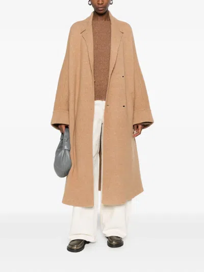 Boboutic Double-breasted Knit Short Coat In Brown