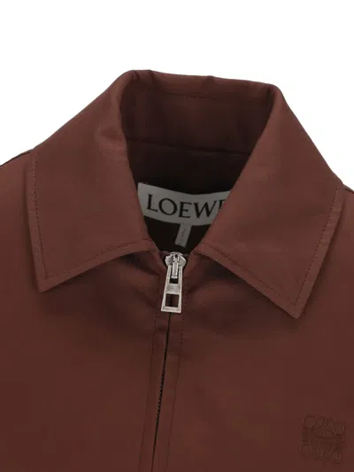 Loewe Womens Coffee Belted Classic Cotton-blend Jacket In Brown