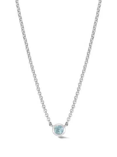 Dower & Hall Aquamarine Round Dewdrop Pendant In Metallic