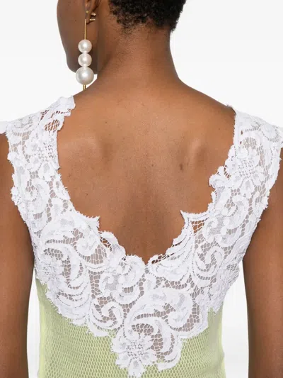 Gemy Maalouf Lace-insert Panelled Mini Dress In White