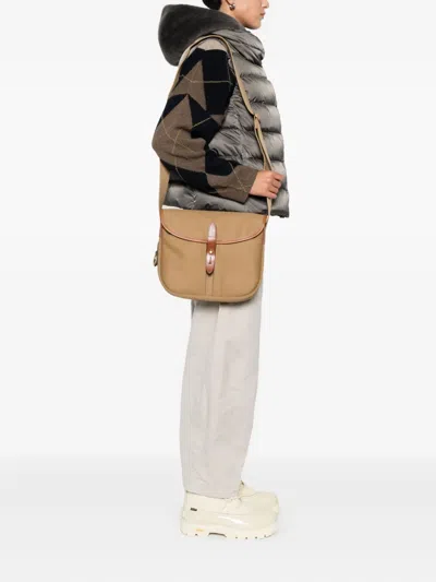 Brady Stour Leather-trimmed Satchel In Brown