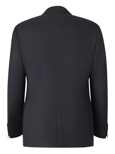 Canali Check-pattern Suit In Black