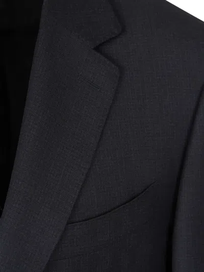 Canali Check-pattern Suit In Black