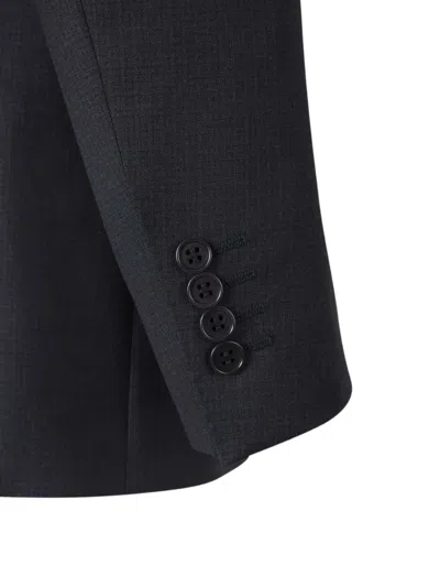 Canali Check-pattern Suit In Black