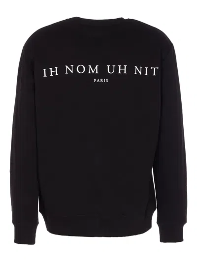 Ih Nom Uh Nit Graphic Print Crewneck Sweater With Long Sleeves In Black