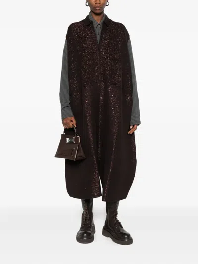 Boboutic Metallic Sleeveless Jumpsuit In Brown