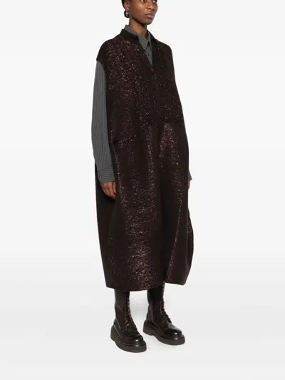 Boboutic Metallic Sleeveless Jumpsuit In Brown