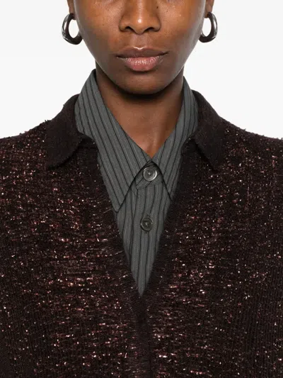 Boboutic Metallic Sleeveless Jumpsuit In Brown